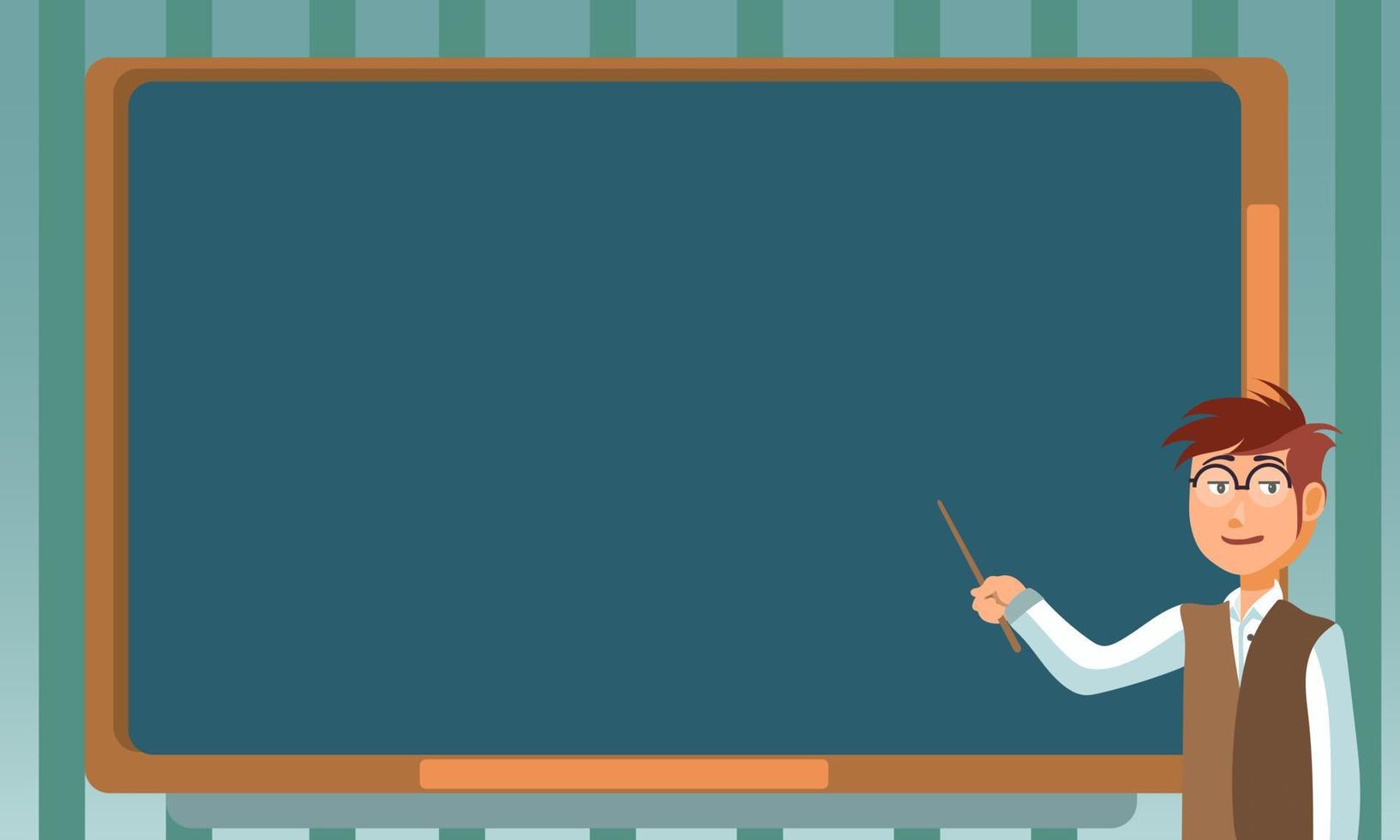 grafisk illustration design vektor av manlig lärare tema bakgrund undervisning med tömma område