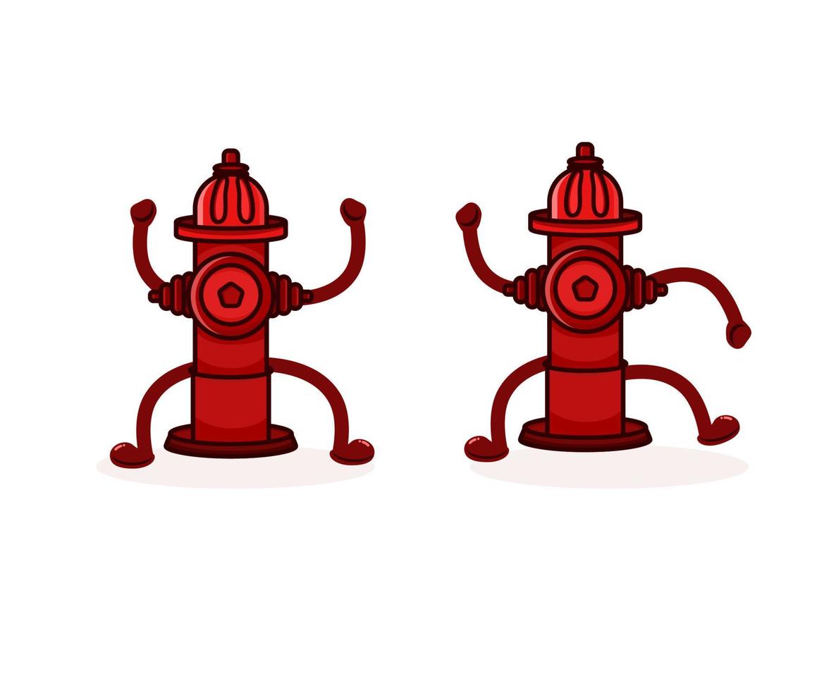 niedlicher designfaktor der grafischen illustration des maskottchen-hydranten vektor