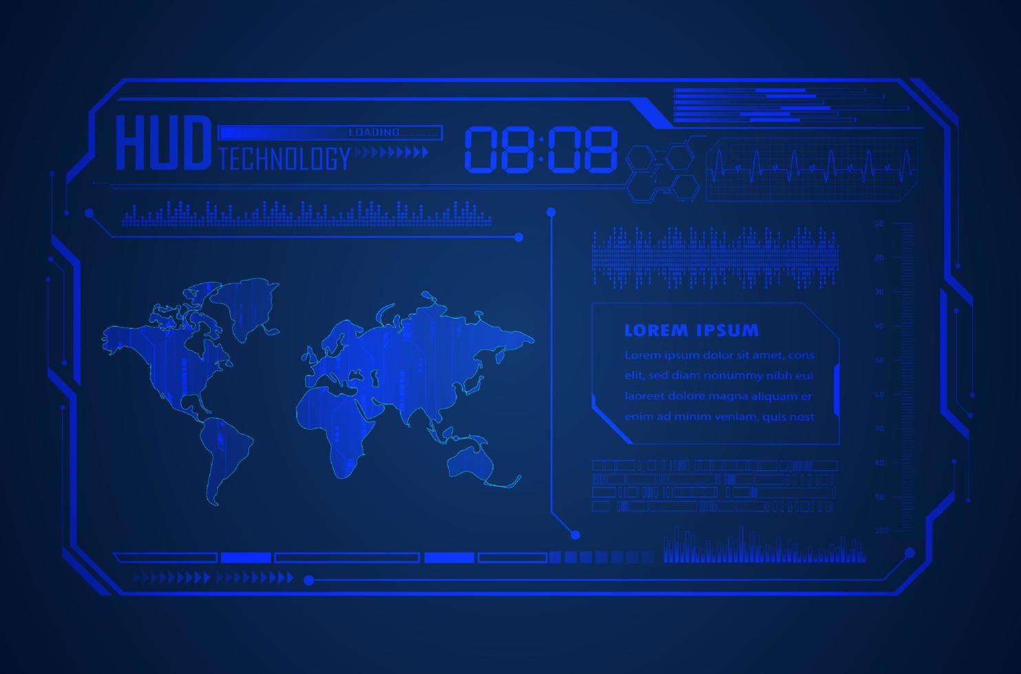 moderner hud-technologiehintergrund vektor