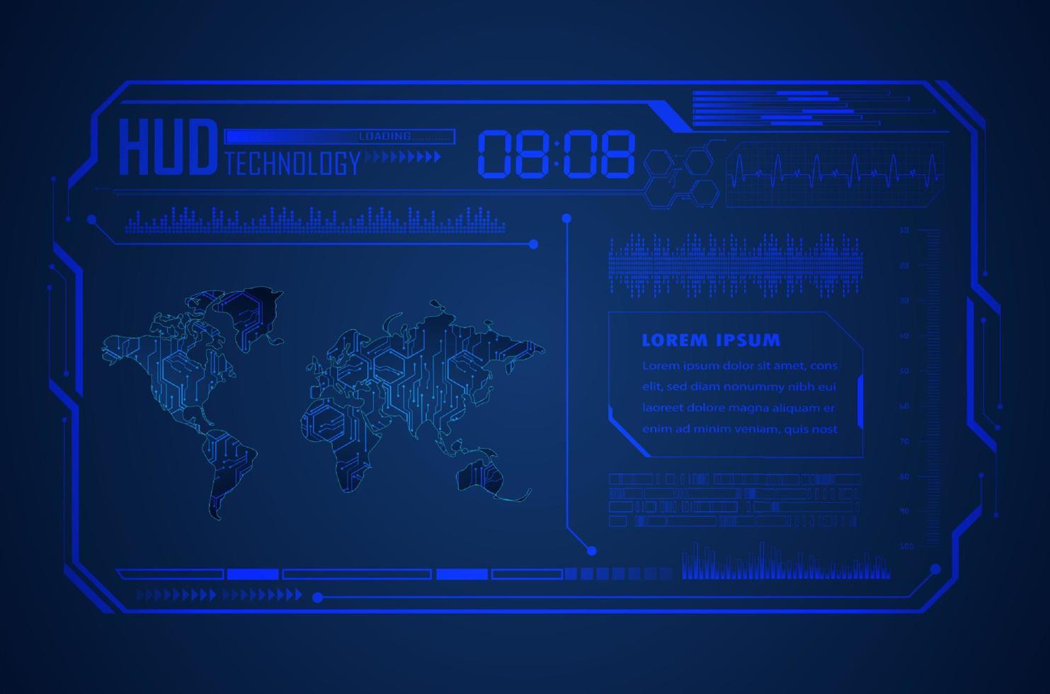 modern hud teknologi bakgrund vektor