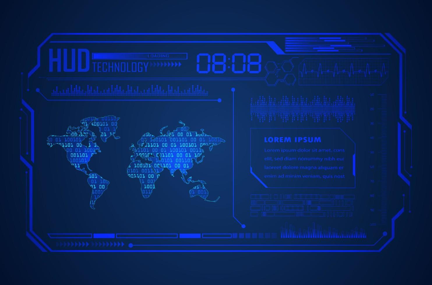 moderner hud-technologiehintergrund vektor