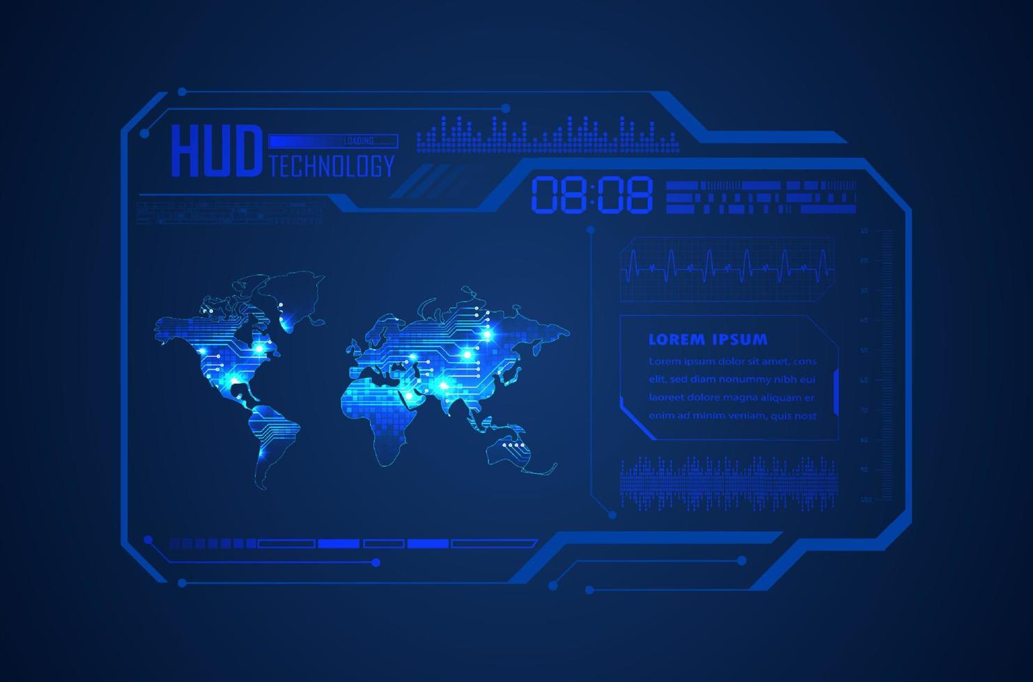 modern hud teknologi bakgrund vektor