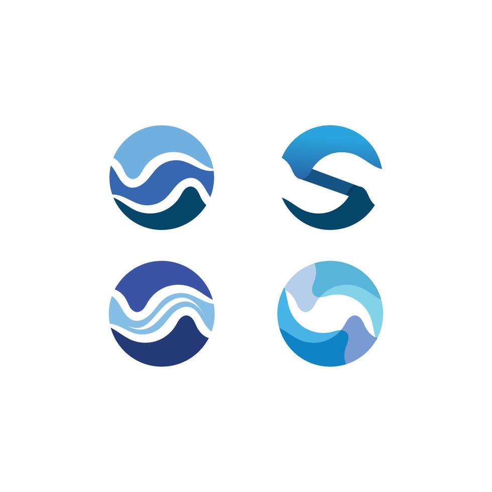 isoliertes Logo in runder Form. Logo in blauer Farbe. fließendes Wasserbild. meer, ozean, flussoberfläche. vektor