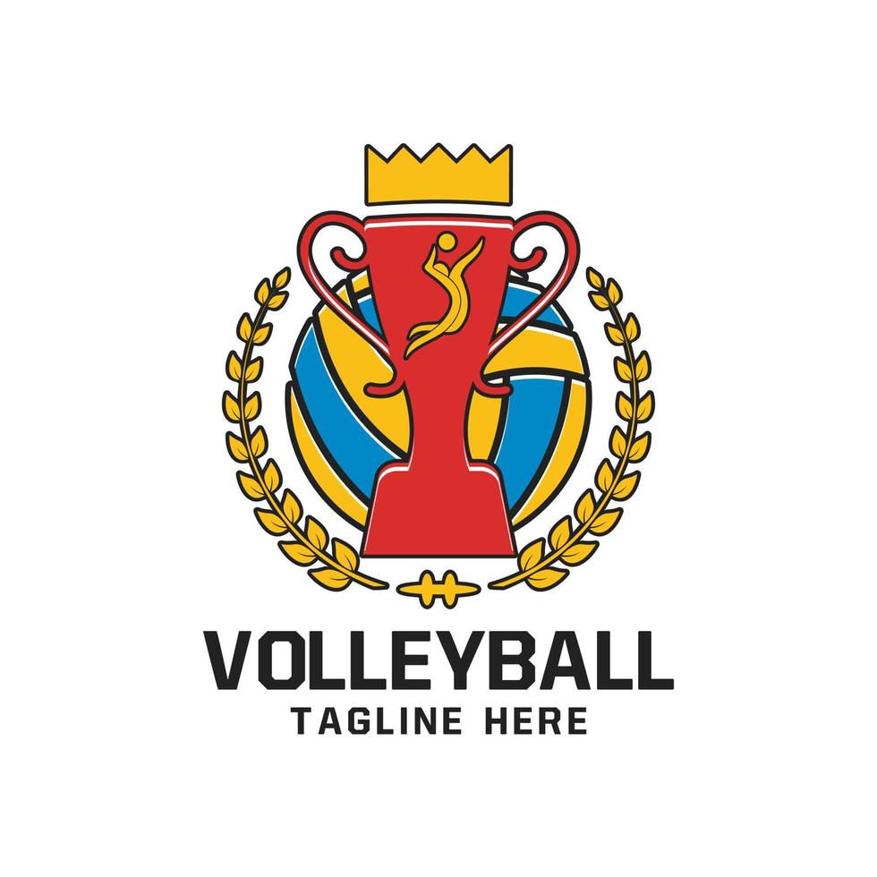 Volleyball-Sport-Logo-Emblem-Design vektor