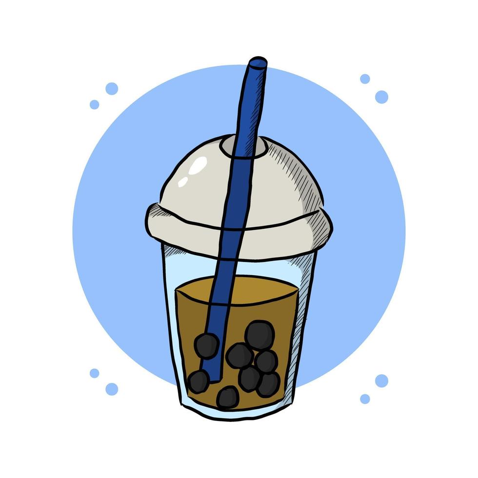 bubbla dryck illustration logotyp vektor. gelé is glas och sugrör varumärke symbol. mjölk te flaska kopp ikon tecknad serie vektor
