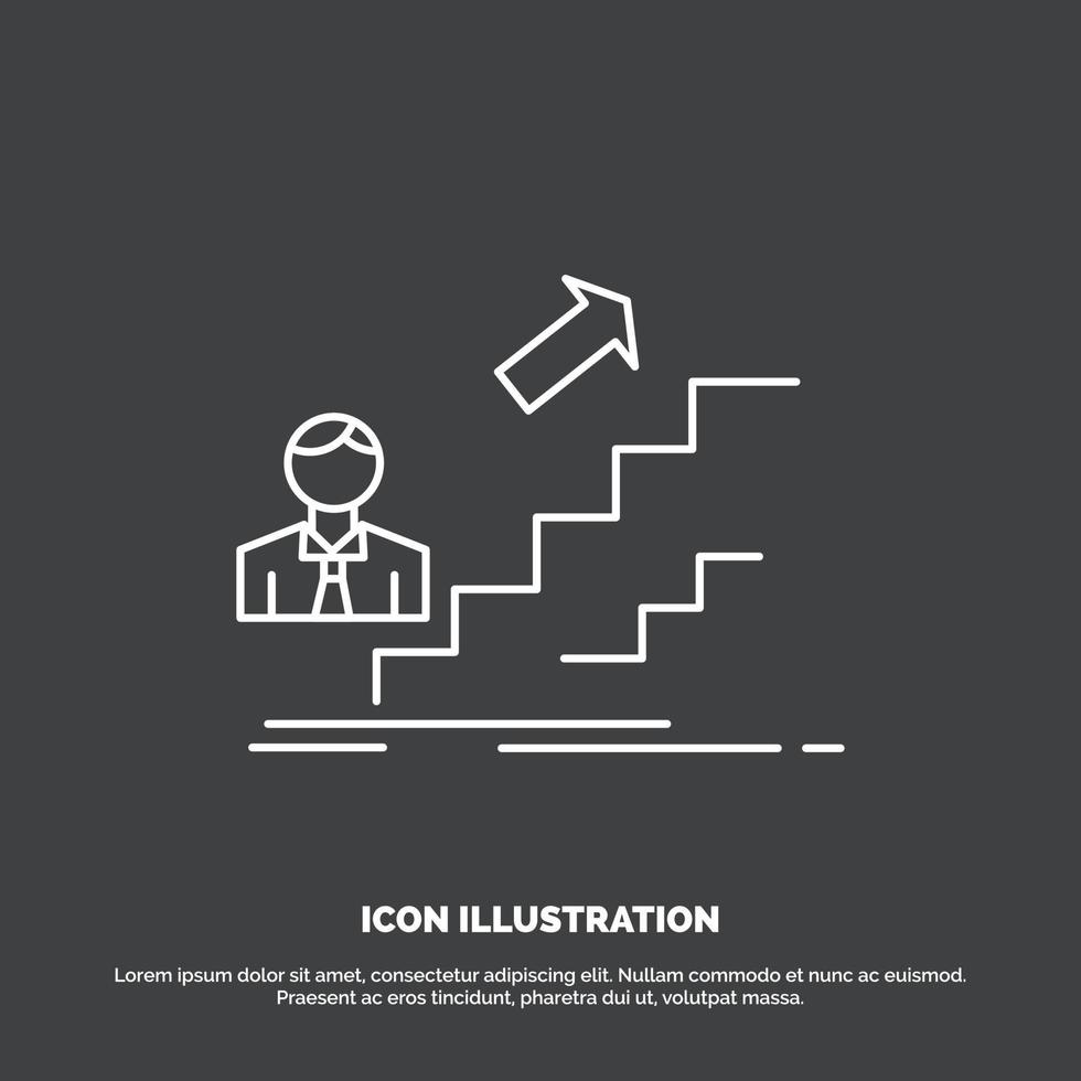 befordran. Framgång. utveckling. ledare. karriär ikon. linje vektor symbol för ui och ux. hemsida eller mobil Ansökan