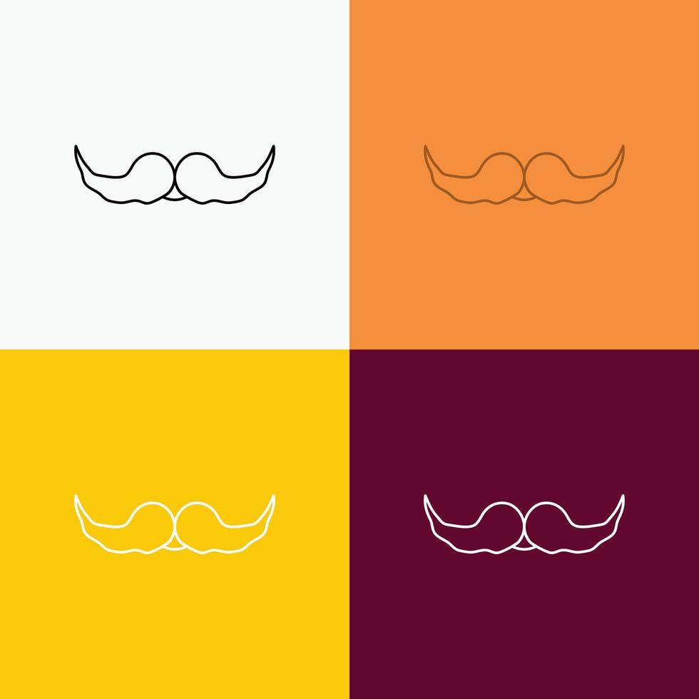 mustasch. hipster. flyttar. manlig. män ikon över olika bakgrund. linje stil design. designad för webb och app. eps 10 vektor illustration