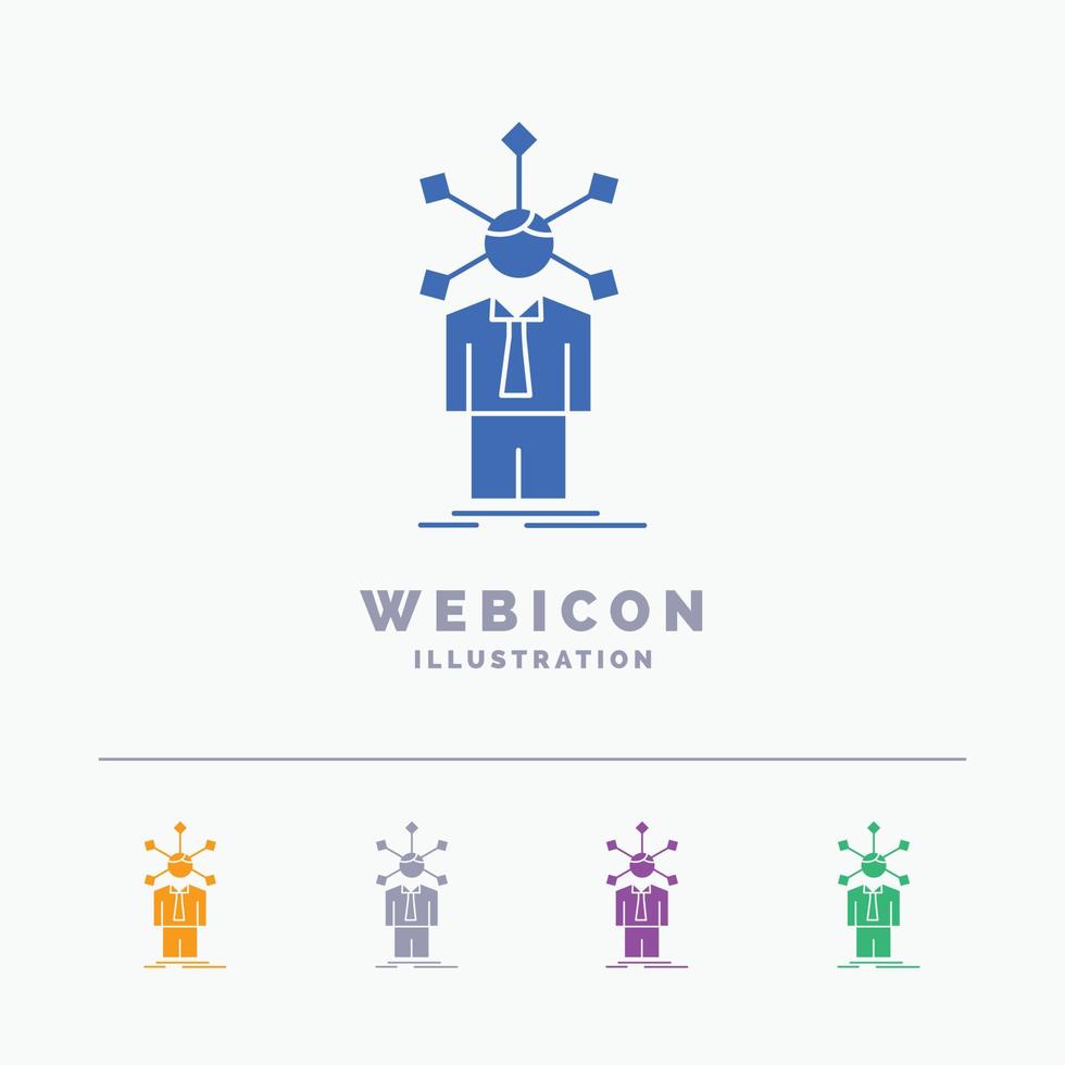 Entwicklung. Mensch. Netzwerk. Persönlichkeit. selbst 5-farbige Glyphen-Web-Icon-Vorlage isoliert auf Weiß. Vektor-Illustration vektor