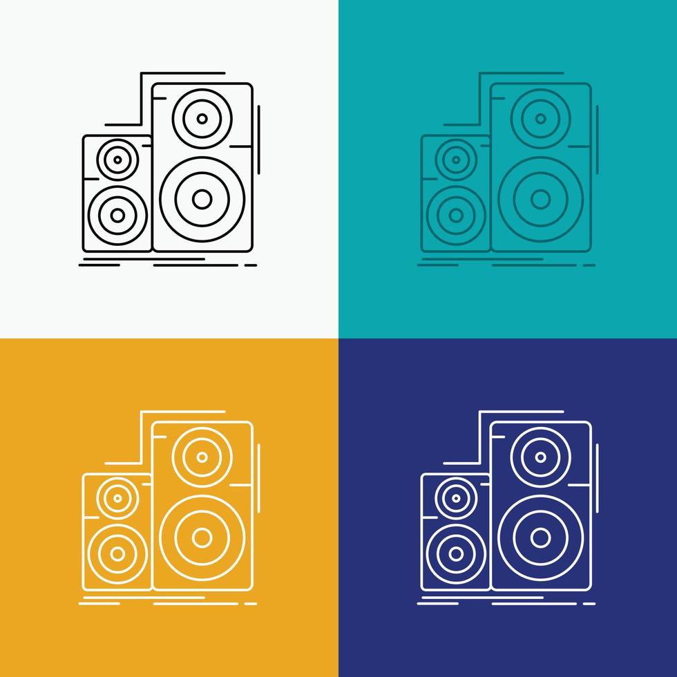 Audio. Hifi. Monitor. Lautsprecher. Studio-Symbol über verschiedenen Hintergrund. Linienstil-Design. entwickelt für Web und App. eps 10-Vektorillustration vektor