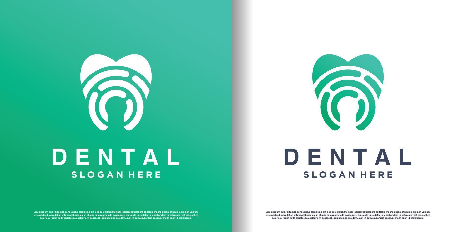 dental logotyp begrepp med unik och kreativ stil premie vektor del 6