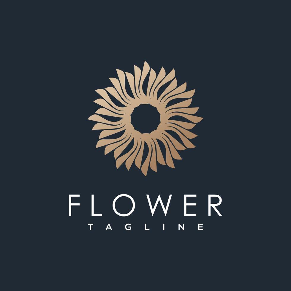 gyllene blomma logotyp design premie vektor