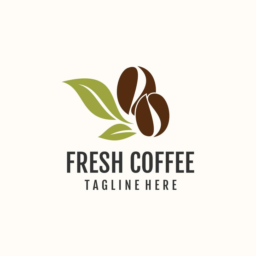 kaffe och lämna logotyp ikon med modern begrepp design premie vektor