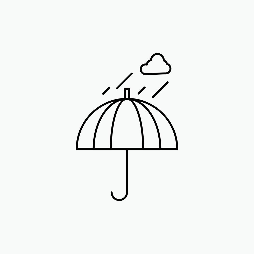 paraply. camping. regn. säkerhet. väder linje ikon. vektor isolerat illustration
