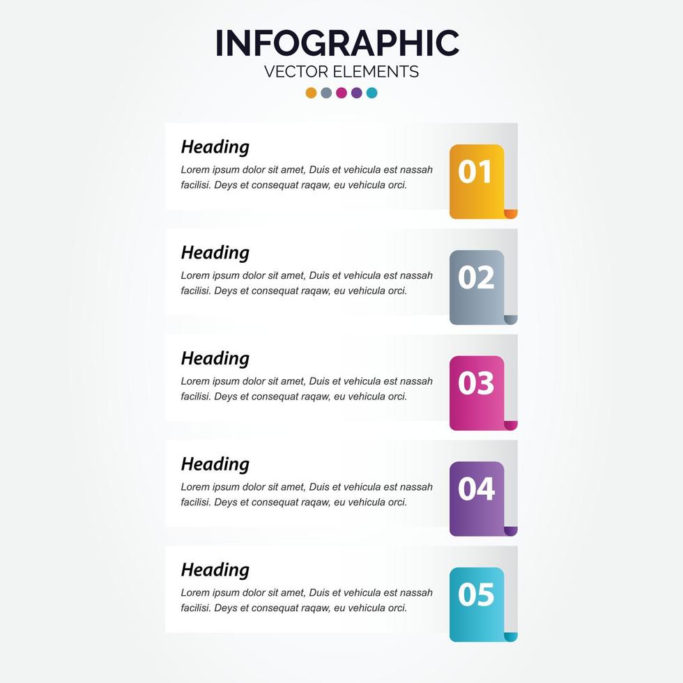 vertikale Infografik-Vorlage für Unternehmen. dünnes liniendesign mit nummern 5 optionen oder schritten. vektor