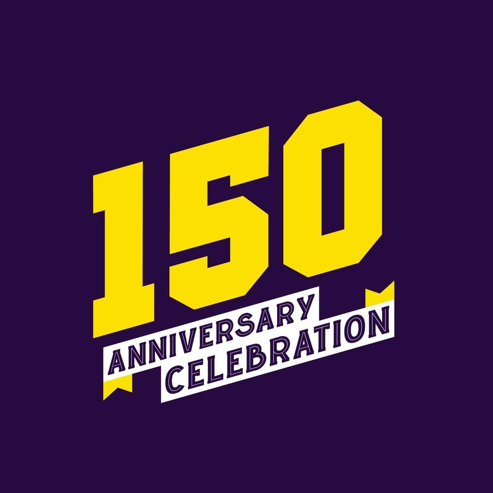 150: e årsdag firande vektor design, 150 år årsdag