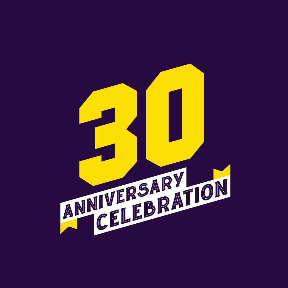 30:e årsdag firande vektor design, 30 år årsdag