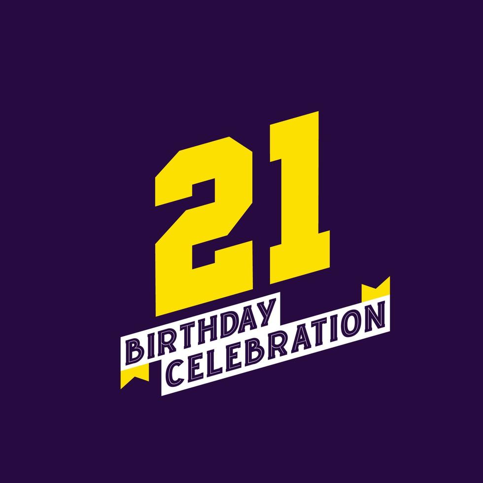 21:e födelsedag firande vektor design, 21 år födelsedag