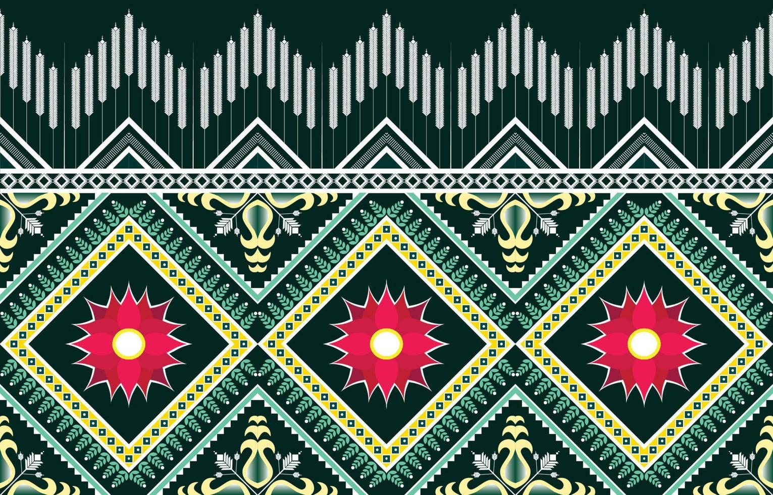 geometrisches ethnisches muster orientalischer und asiatischer traditioneller stil. bunter Ton. design für fliesen, keramik, hintergrund, tapeten, kleidung, verpackungspapier, stoff und vektorillustration. Musterstil vektor