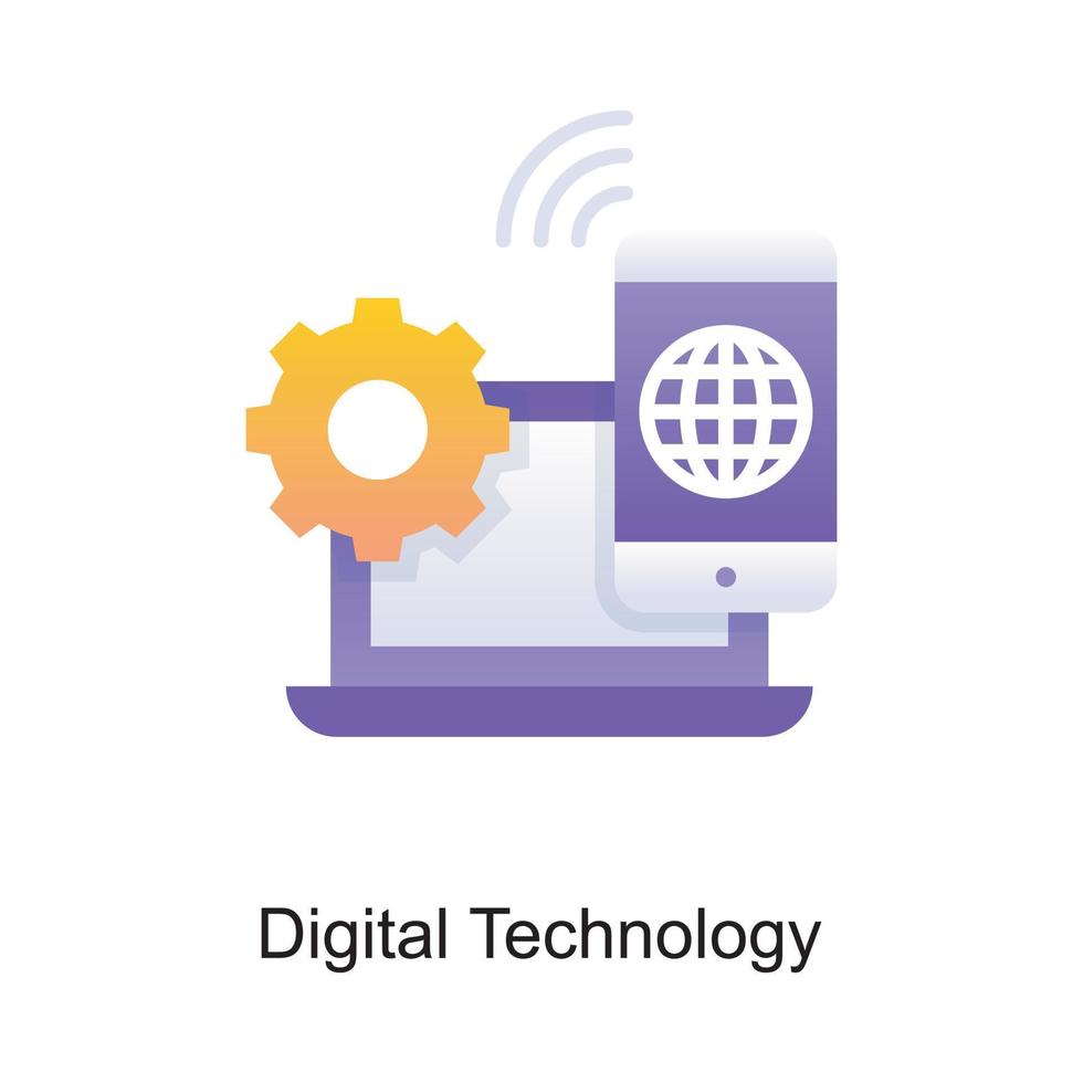 digital teknologi vektor översikt ikon design illustration. internet av saker symbol på vit bakgrund eps 10 fil