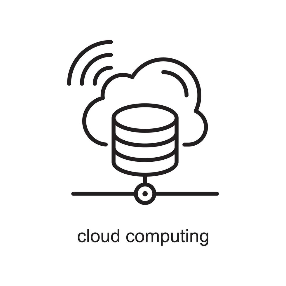 Cloud-Computing-Vektor-Umriss-Icon-Design-Illustration. Internet der Dinge Symbol auf weißem Hintergrund Eps 10-Datei vektor