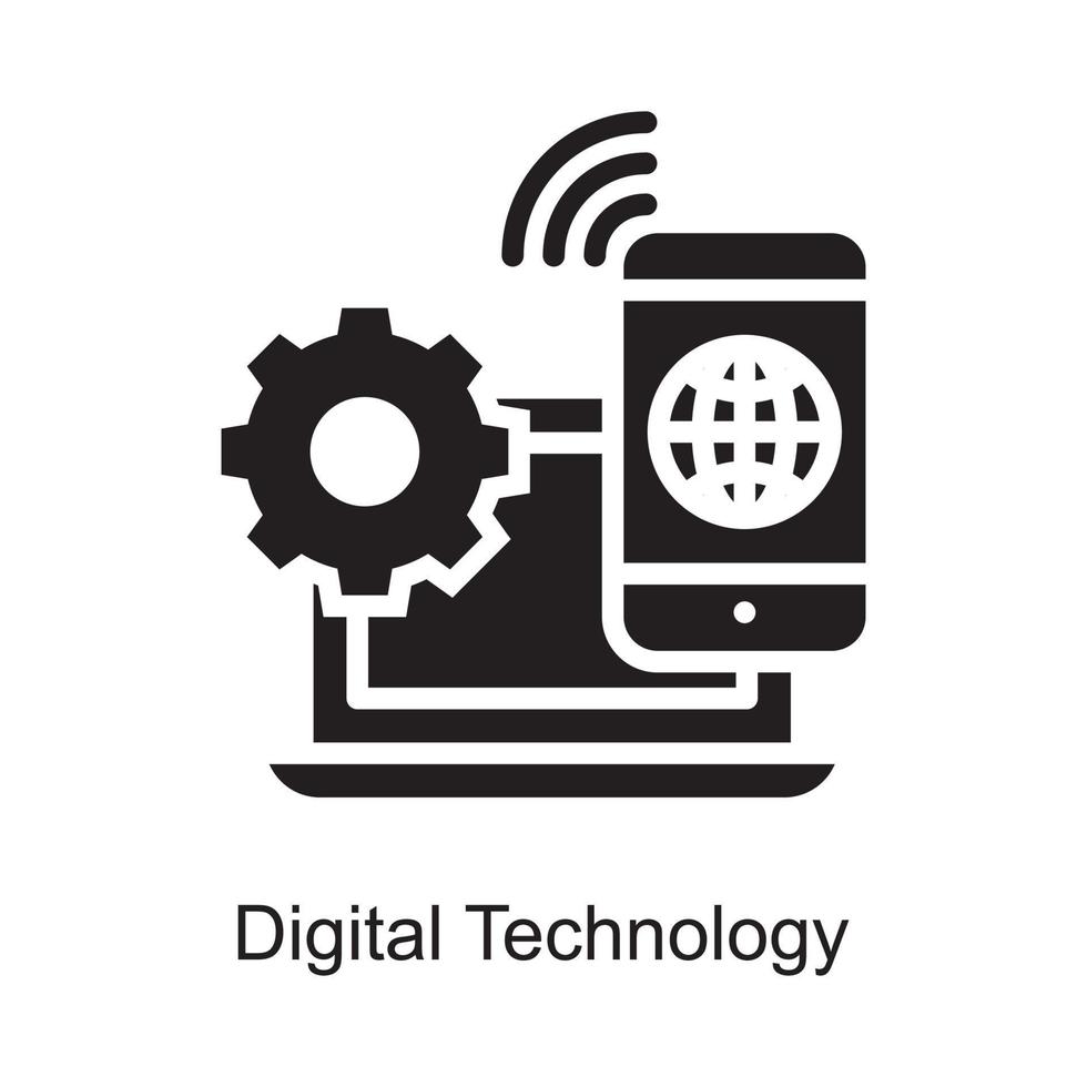 digital teknologi vektor översikt ikon design illustration. internet av saker symbol på vit bakgrund eps 10 fil