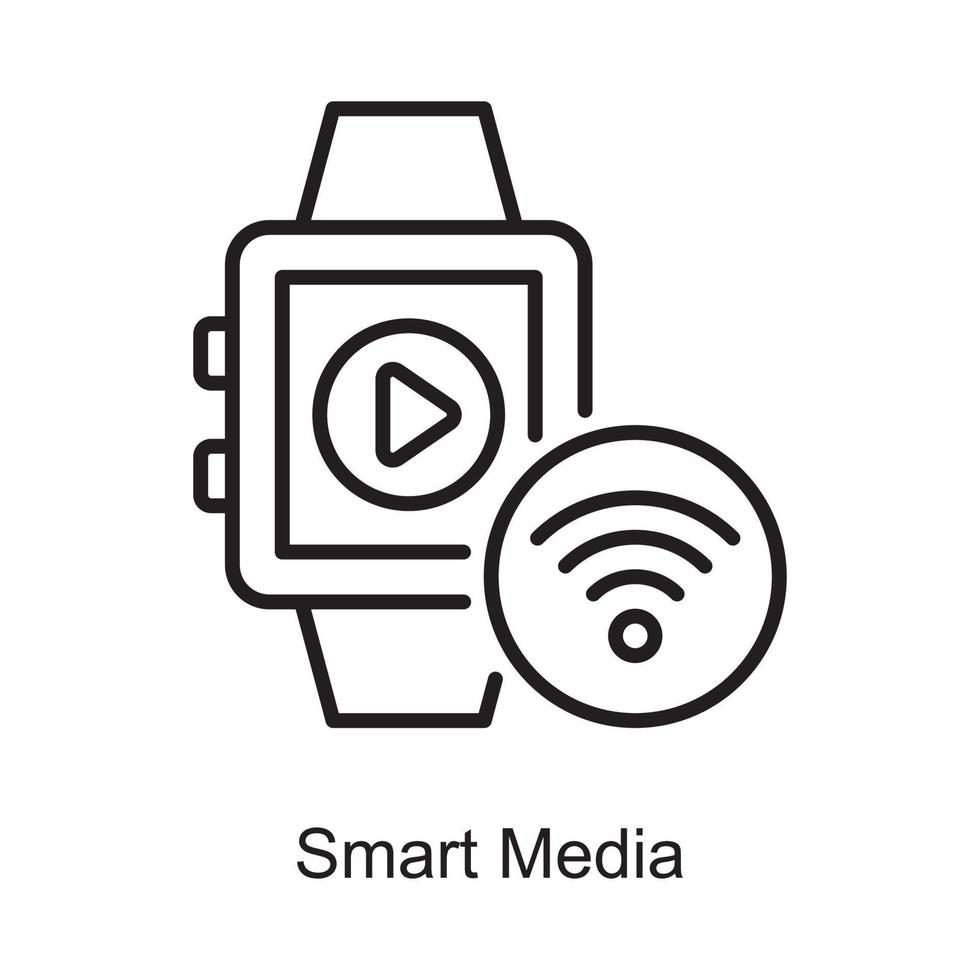 Smart-Media-Vektor-Gliederung-Icon-Design-Illustration. Internet der Dinge Symbol auf weißem Hintergrund Eps 10-Datei vektor