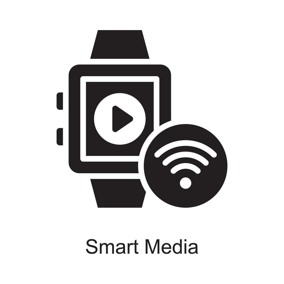Smart-Media-Vektor-Gliederung-Icon-Design-Illustration. Internet der Dinge Symbol auf weißem Hintergrund Eps 10-Datei vektor