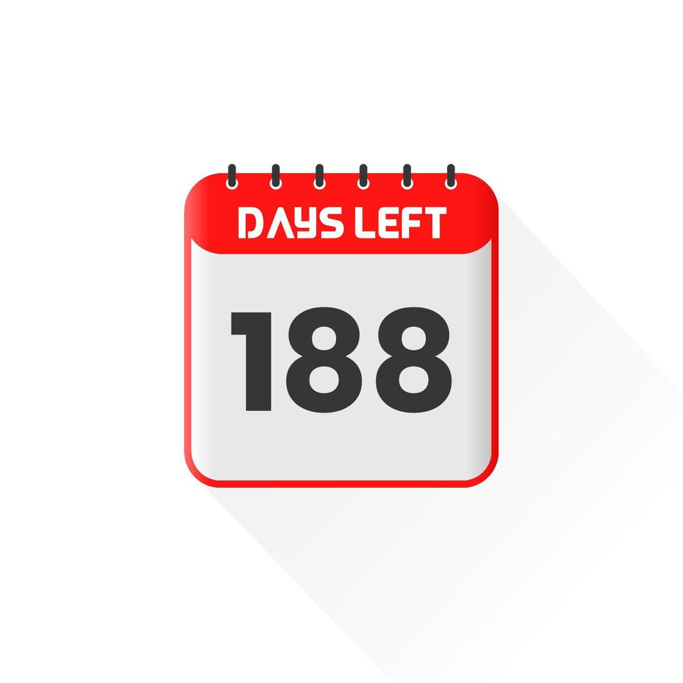 Countdown-Symbol Noch 188 Tage für Verkaufsförderung. Aktionsverkaufsbanner Noch 188 Tage vektor