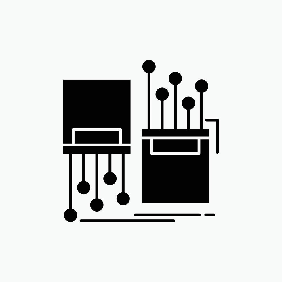 digital. fiber. elektronisk. körfält. kabel- glyf ikon. vektor isolerat illustration