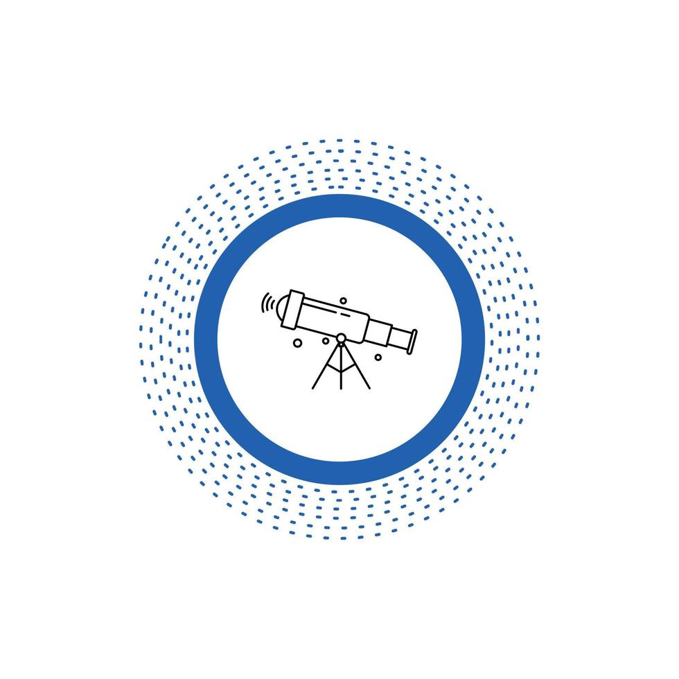 Teleskop. Astronomie. Platz. Aussicht. Zoom-Liniensymbol. vektor isolierte illustration