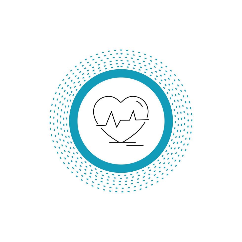 ecg. hjärta. hjärtslag. puls. slå linje ikon. vektor isolerat illustration