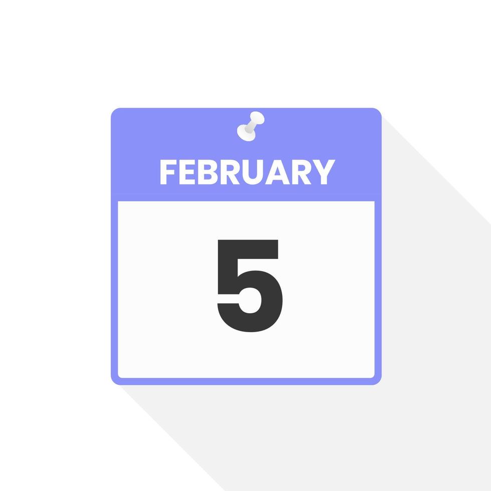 Kalendersymbol vom 5. Februar. datum, monat, kalender, symbol, vektor, illustration vektor