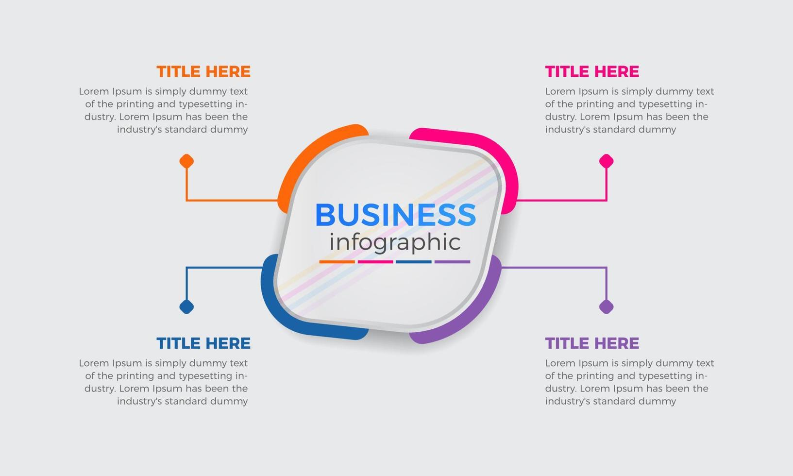 Business-Infografik-Prozess mit farbenfrohem Vorlagendesign mit Symbolen und 4 Optionen oder Schritten, Infografik-Designvorlage vektor