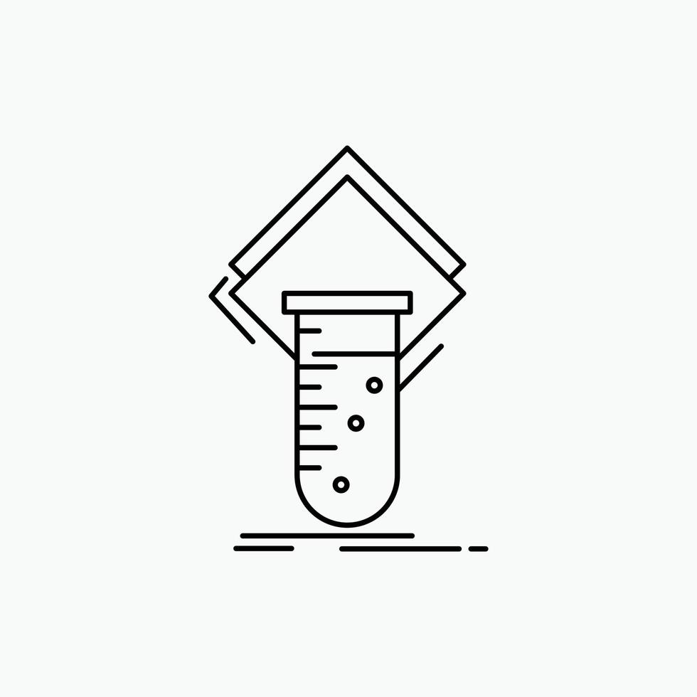 Chemie. Labor. lernen. Prüfung. Symbol für die Testlinie. vektor isolierte illustration