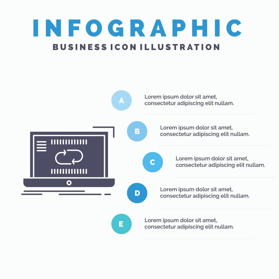 Kommunikation. Verbindung. Verknüpfung. synchronisieren. Synchronisations-Infografik-Vorlage für Website und Präsentation. Glyph graues Symbol mit blauer Infografik-Stil-Vektorillustration. vektor