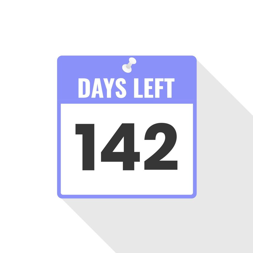142 Tage verbleibendes Countdown-Verkaufssymbol. Noch 142 Tage Werbebanner vektor