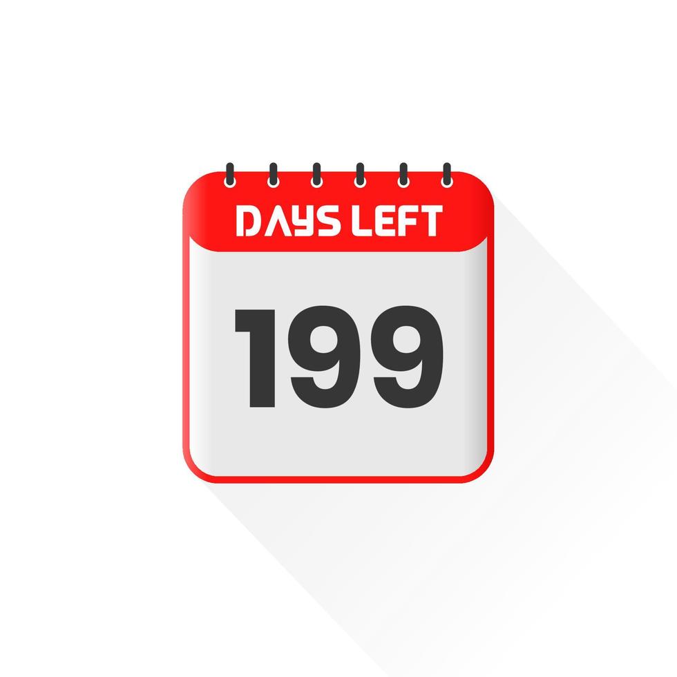 Countdown-Symbol Noch 199 Tage für Verkaufsförderung. Aktionsverkaufsbanner Noch 199 Tage vektor