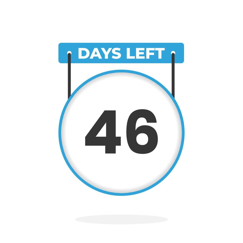 Noch 46 Tage Countdown für Verkaufsförderung. Noch 46 Tage bis zum Werbeverkaufsbanner vektor