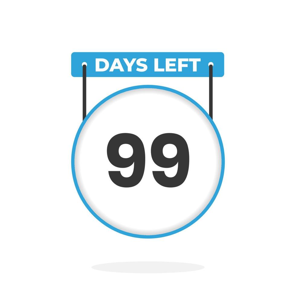 Noch 99 Tage Countdown für Verkaufsförderung. Noch 99 Tage bis zum Werbeverkaufsbanner vektor