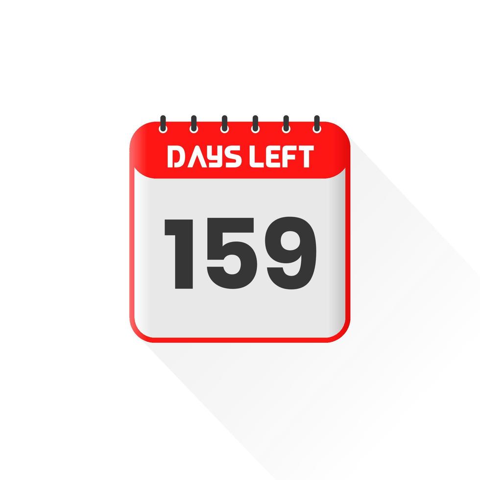 Countdown-Symbol Noch 159 Tage für Verkaufsförderung. Aktionsverkaufsbanner Noch 159 Tage vektor