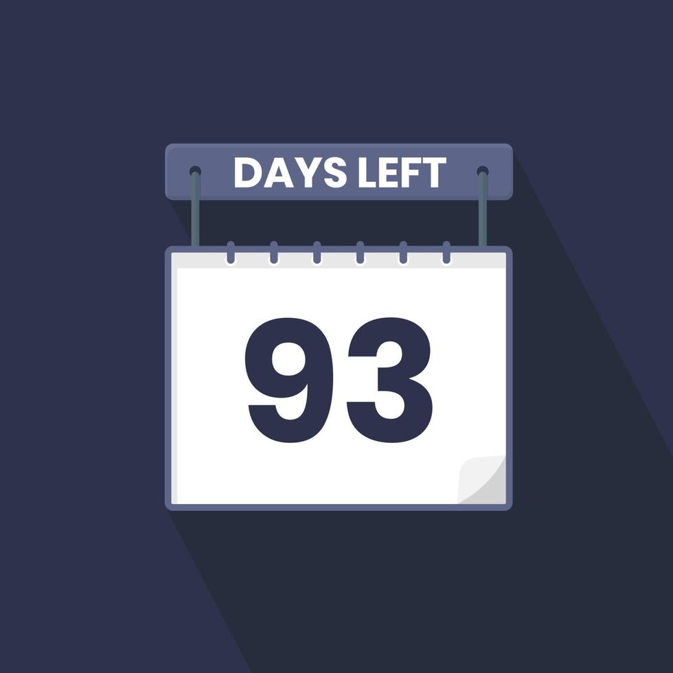 Noch 93 Tage Countdown für Verkaufsförderung. Noch 93 Tage bis zum Werbeverkaufsbanner vektor