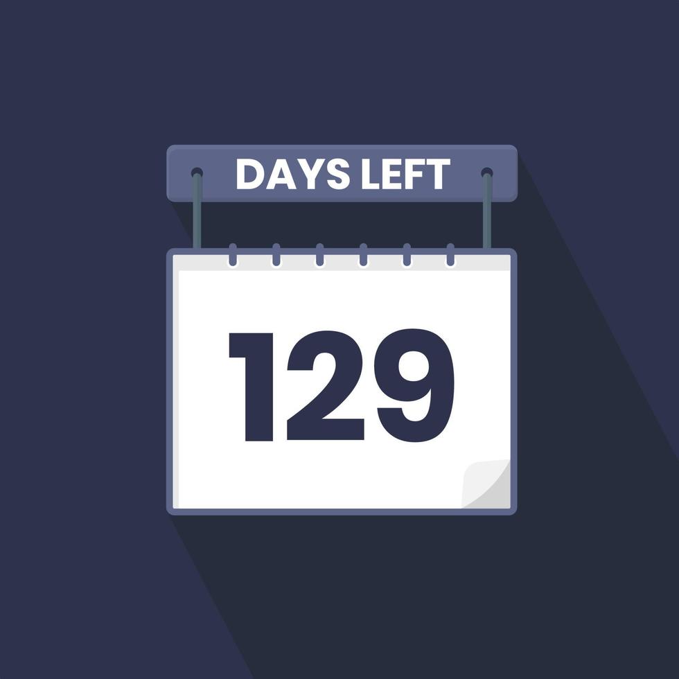 Noch 129 Tage Countdown für Verkaufsförderung. Noch 129 Tage bis zum Werbeverkaufsbanner vektor