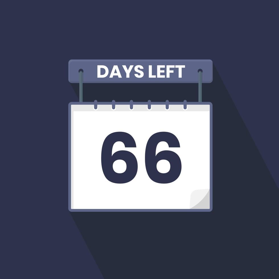 66 Tage verbleibender Countdown für die Verkaufsförderung. Noch 66 Tage bis zum Werbeverkaufsbanner vektor