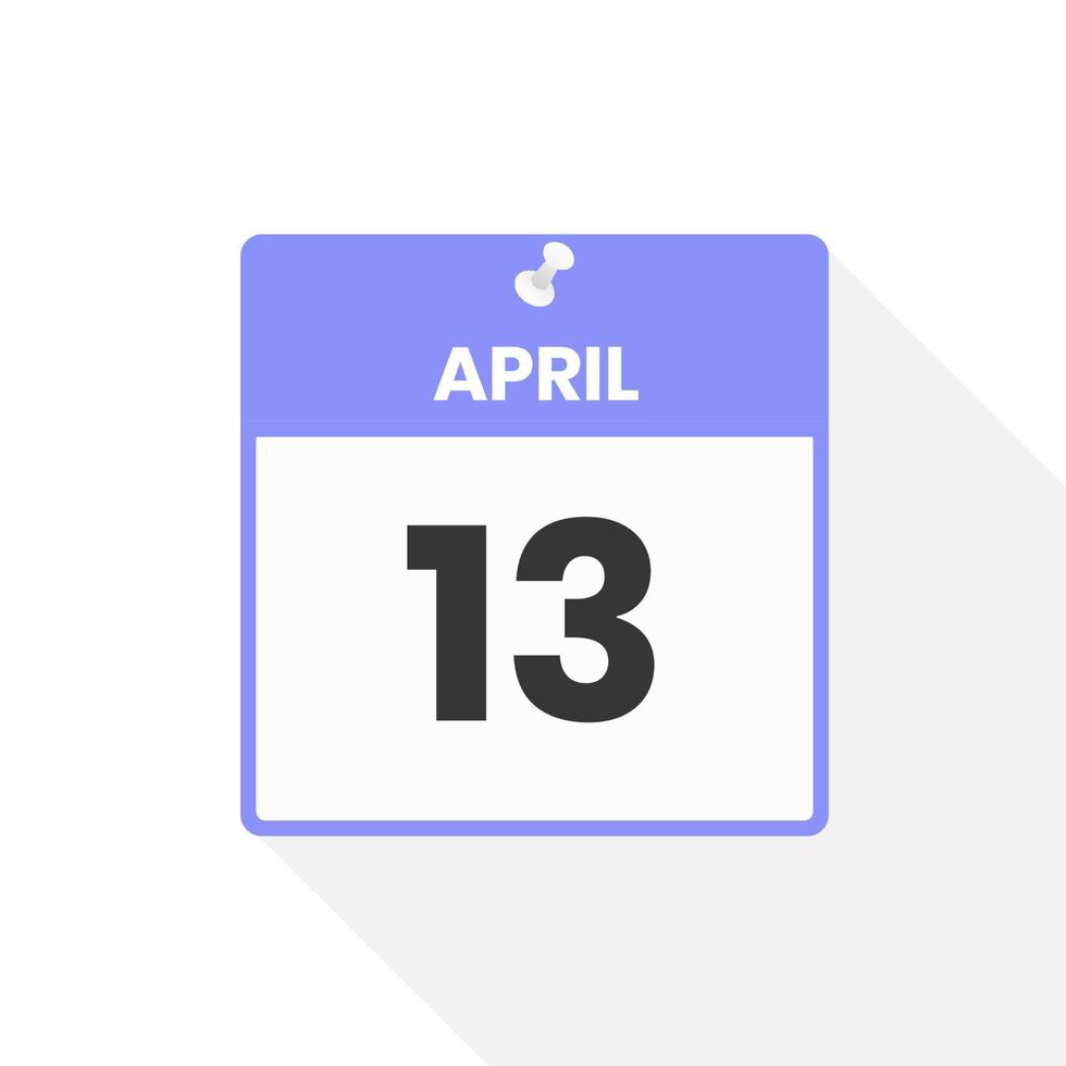 Kalendersymbol vom 13. April. datum, monat, kalender, symbol, vektor, illustration vektor