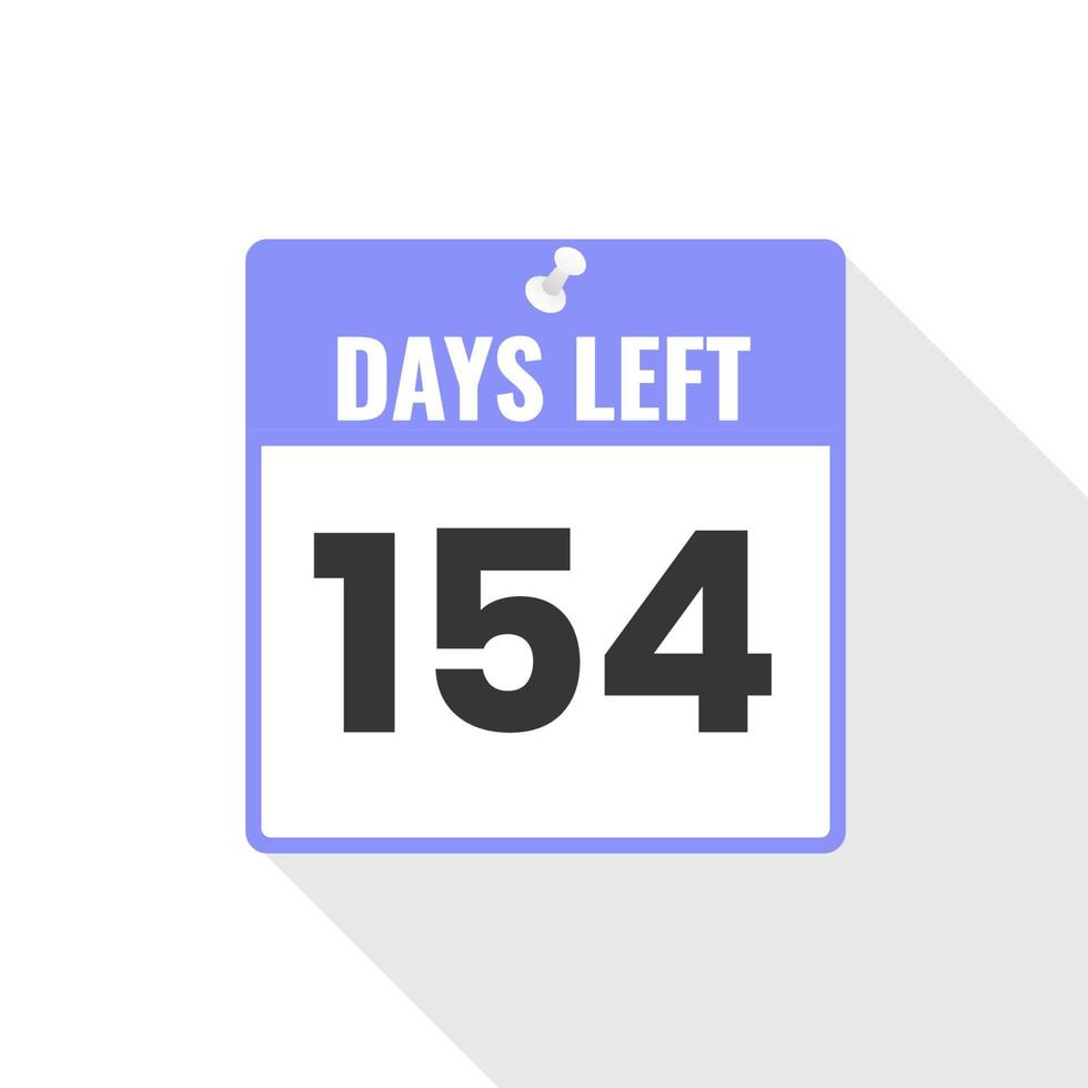 154 dagar vänster nedräkning försäljning ikon. 154 dagar vänster till gå PR baner vektor