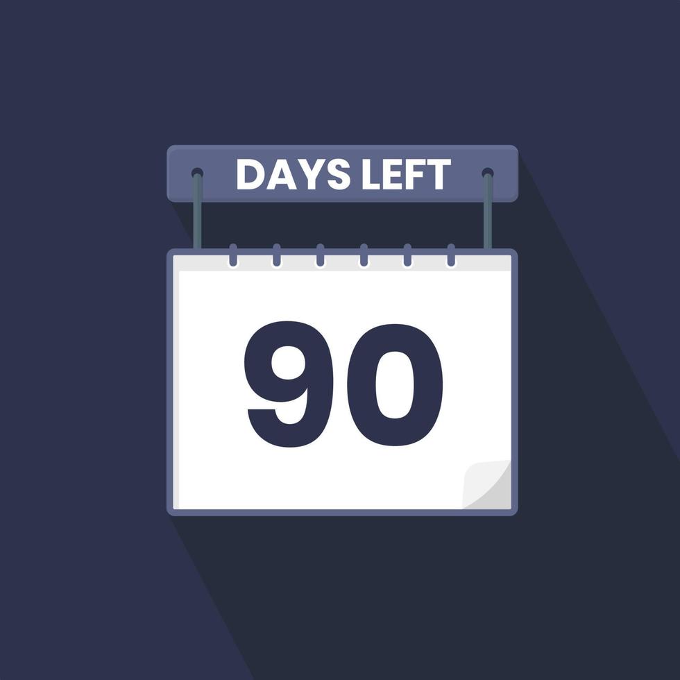Noch 90 Tage Countdown für Verkaufsförderung. Noch 90 Tage bis zum Werbeverkaufsbanner vektor