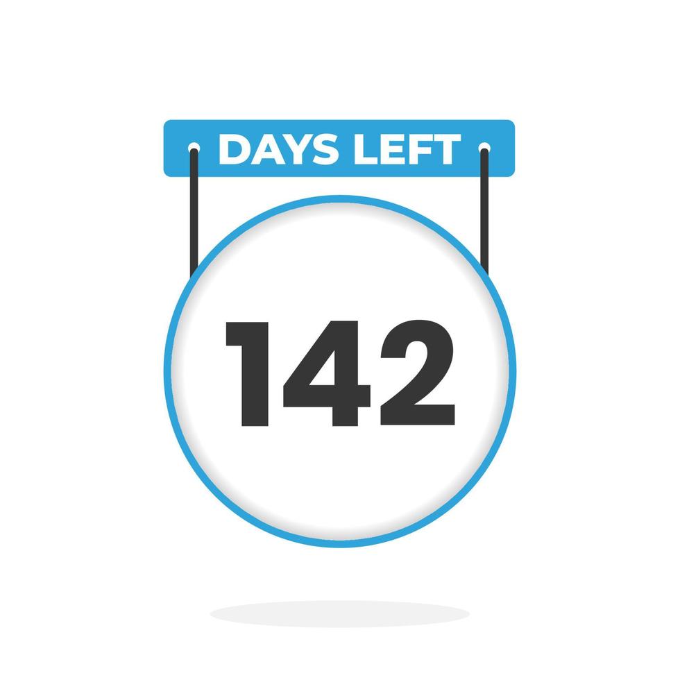 Noch 142 Tage Countdown für die Verkaufsförderung. Noch 142 Tage bis zum Werbeverkaufsbanner vektor