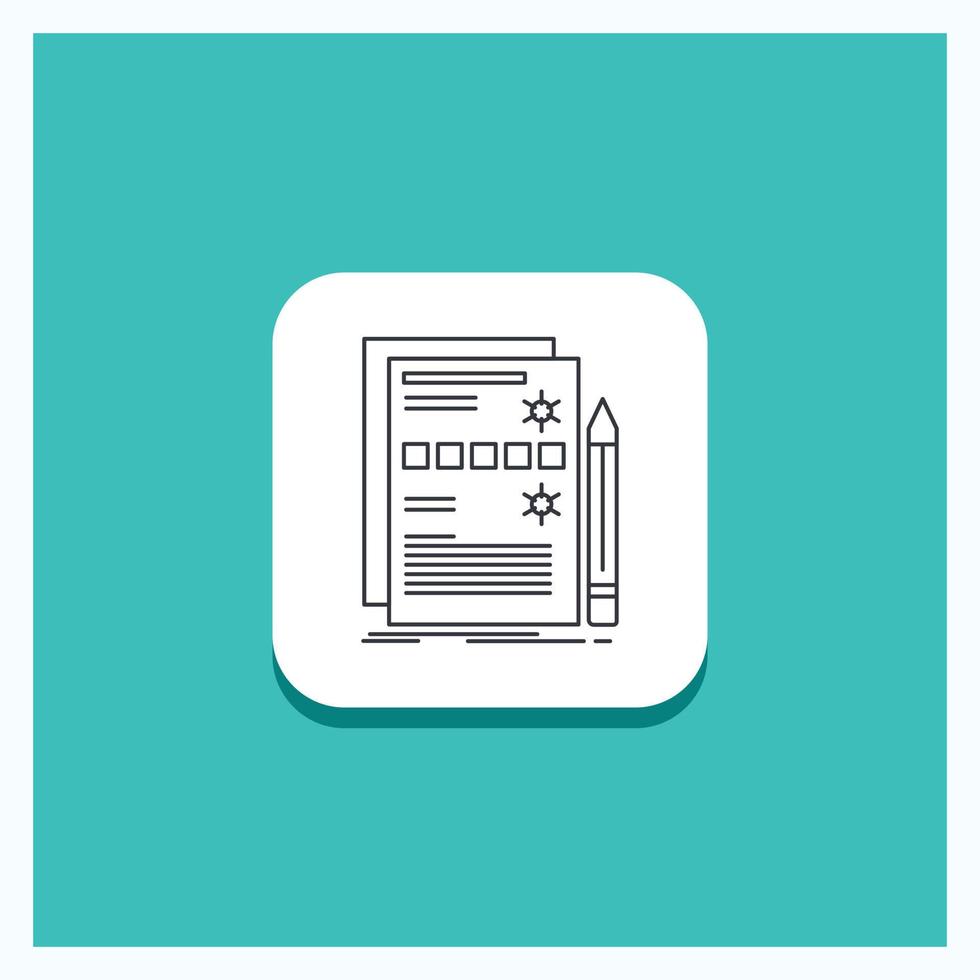 runda knapp för komponent. data. design. hårdvara. systemet linje ikon turkos bakgrund vektor
