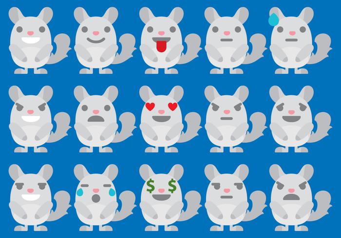 Chinchilla emoticons vektor