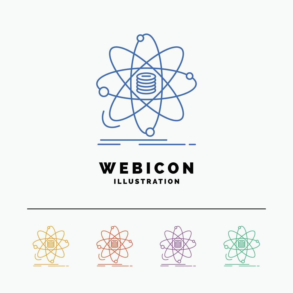 Analyse. Daten. Information. Forschung. Wissenschaft 5 Farblinie Web-Icon-Vorlage isoliert auf weiß. Vektor-Illustration vektor